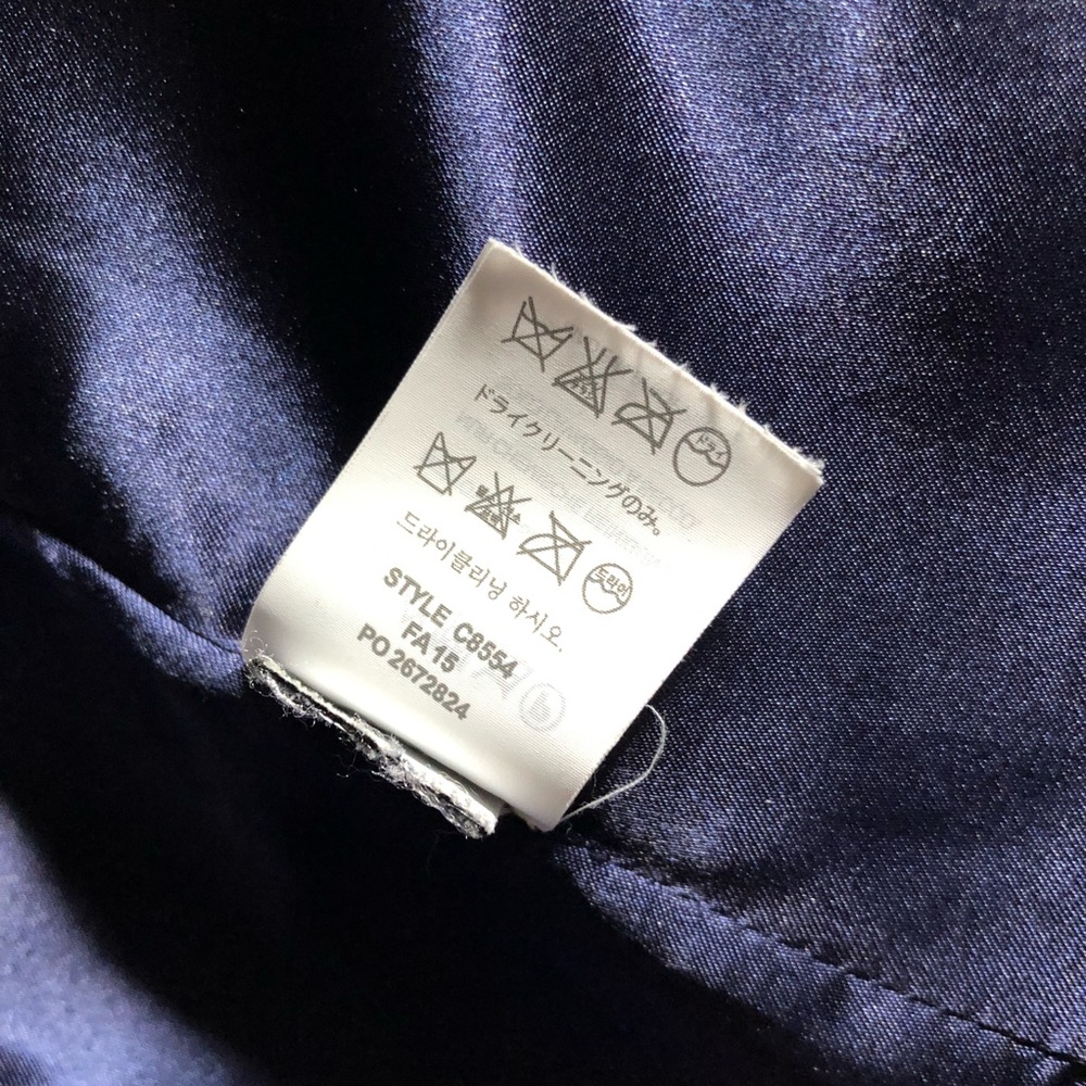 J Crew royal blue textured tweed double breasted coat jacket peacoat - Picture 9 of 9